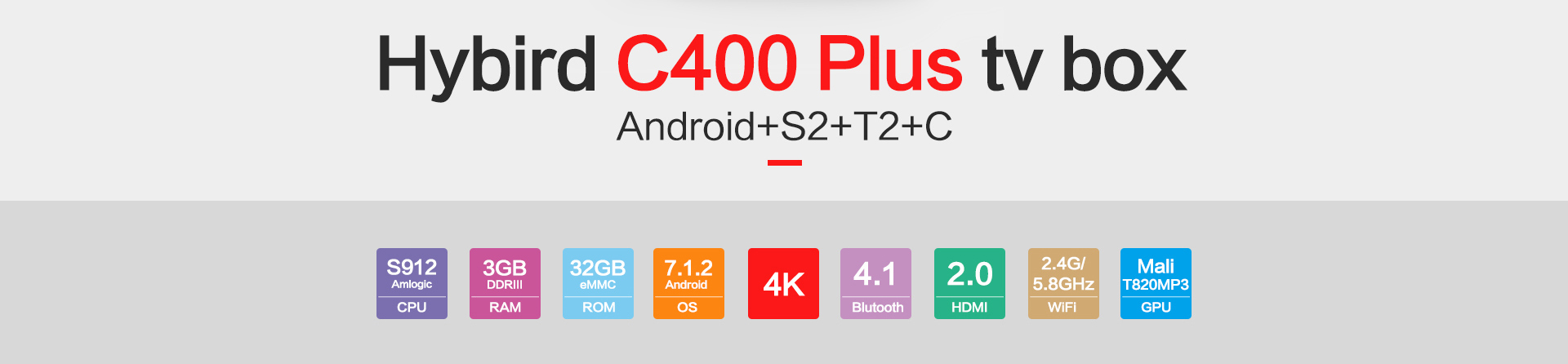 Magicsee C400 Plus Hybird S2 T2 C TV Box
