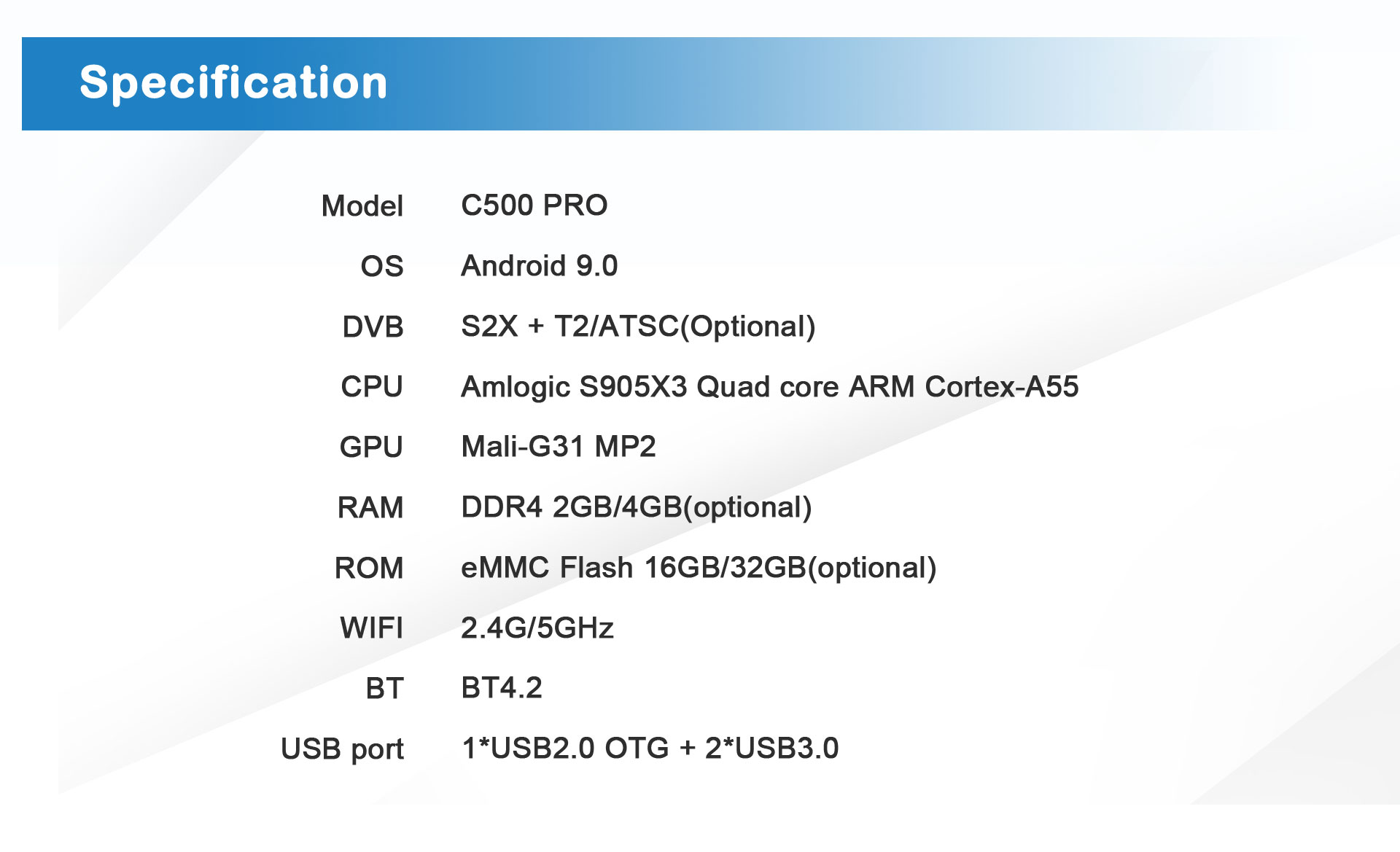 C500 PRO HYBIRD TV BOX