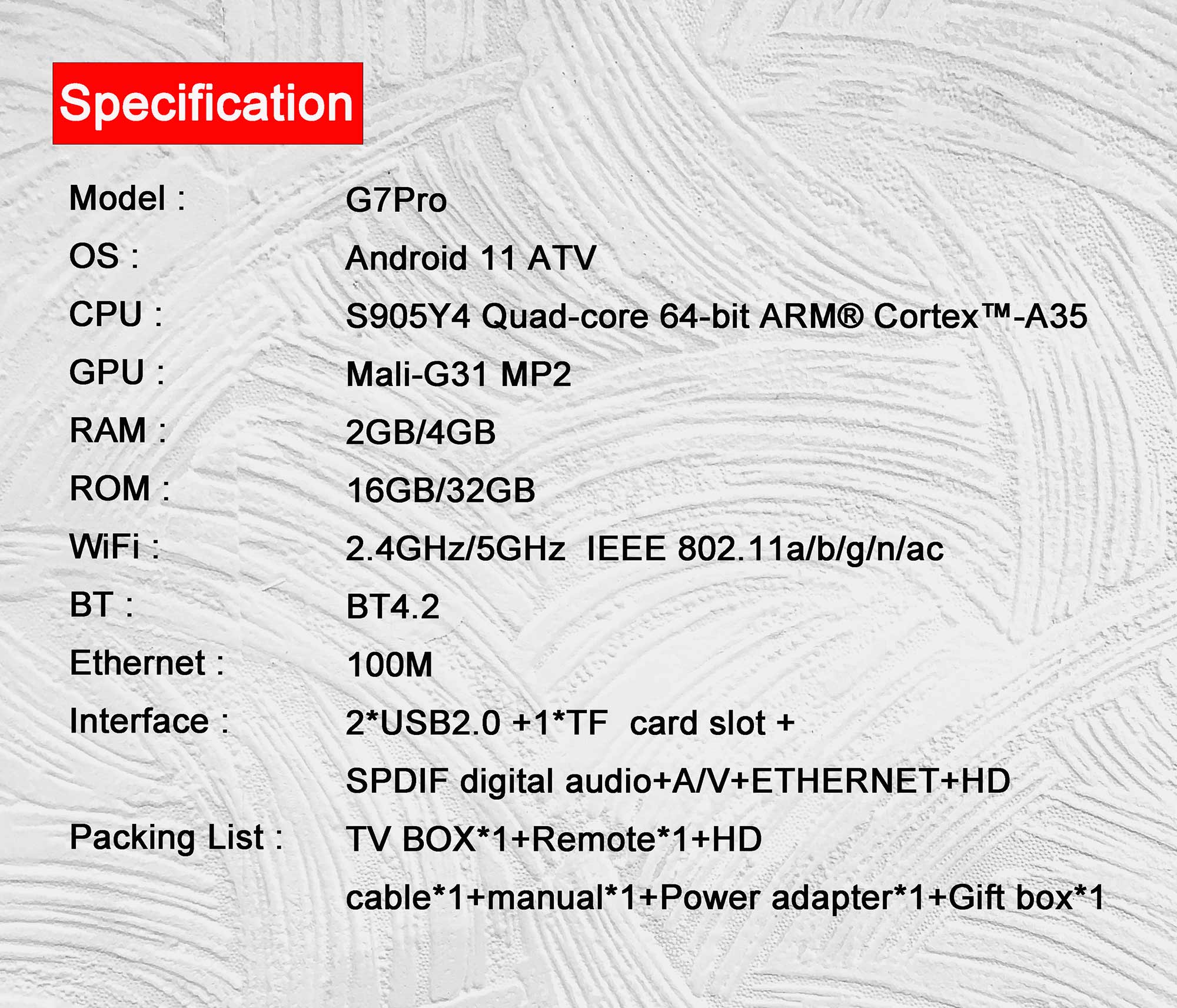 G7PRO S905Y4 iATV BOX